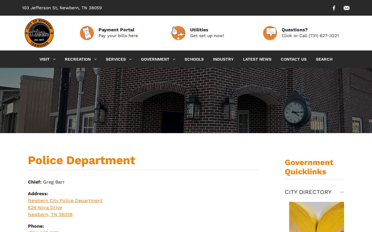 Newbern City Police Department arrest-record source